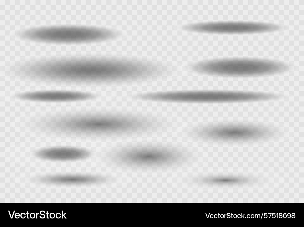 Different realistic round shadow soft shapes Vector Image