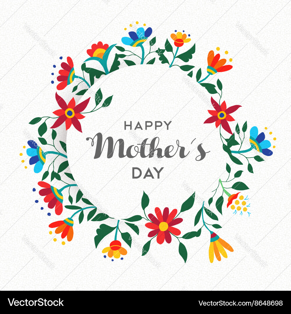 Floral Mothers Day Ornament Vector Image