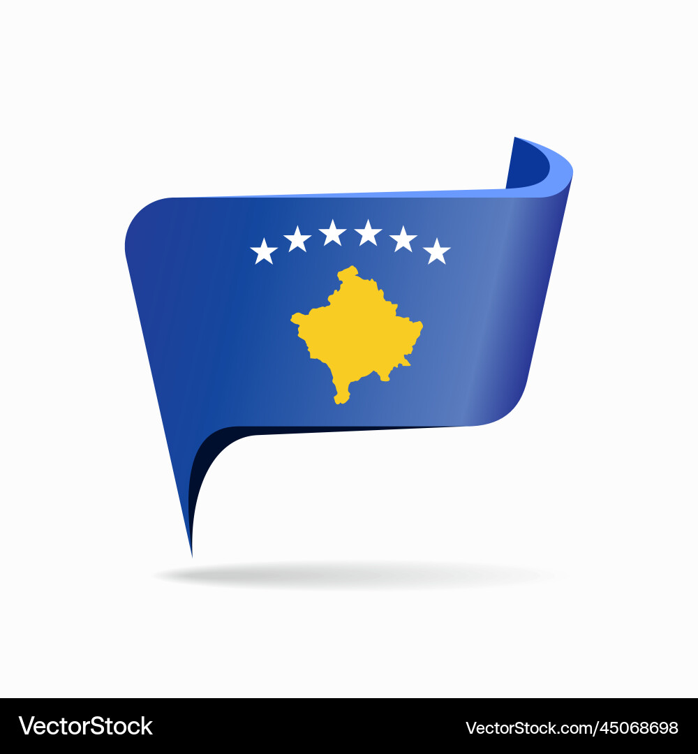 Kosovo Flag Map Pointer Icon Vector Image