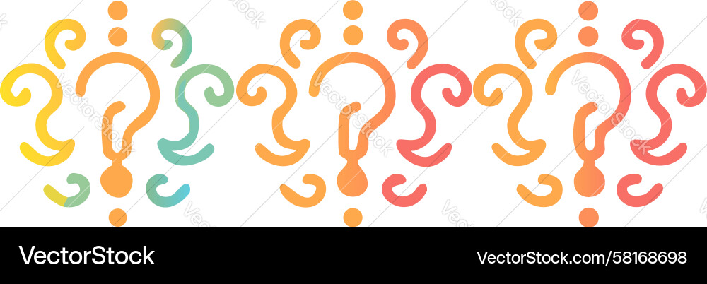 Repeating Orange Question Mark Pattern Vector Image