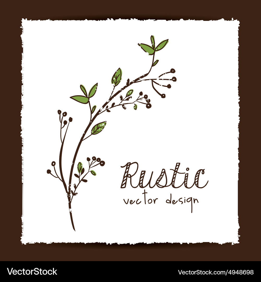 Rustic Branch Frame Vector Image