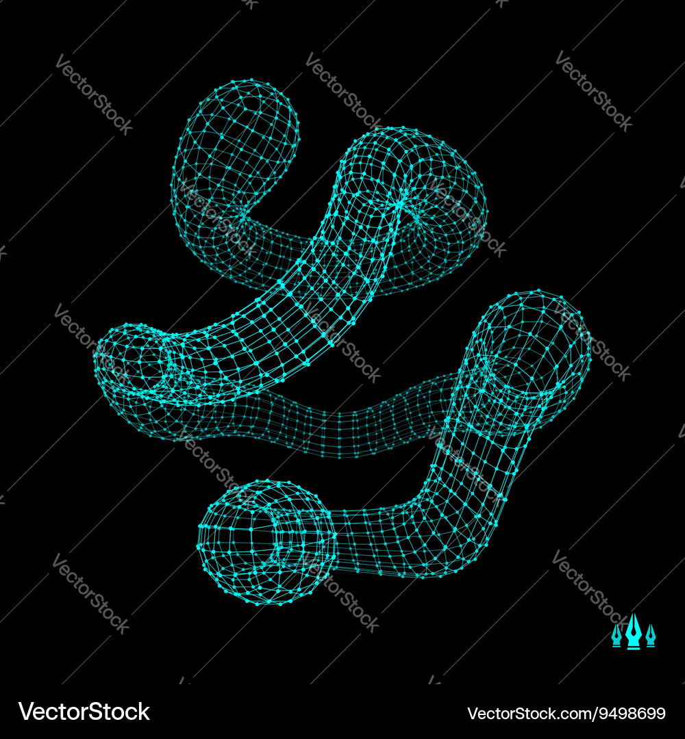 3d connection structure technology style Vector Image