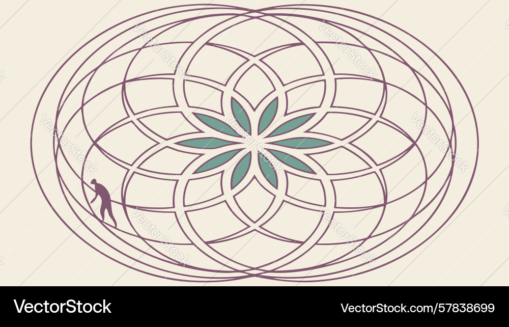 Abstract geometric pattern with interlocking vector image