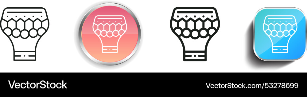 Darbuka icon thin linear regular and button style Darbuka icon thin linear regular and button style Vector Image