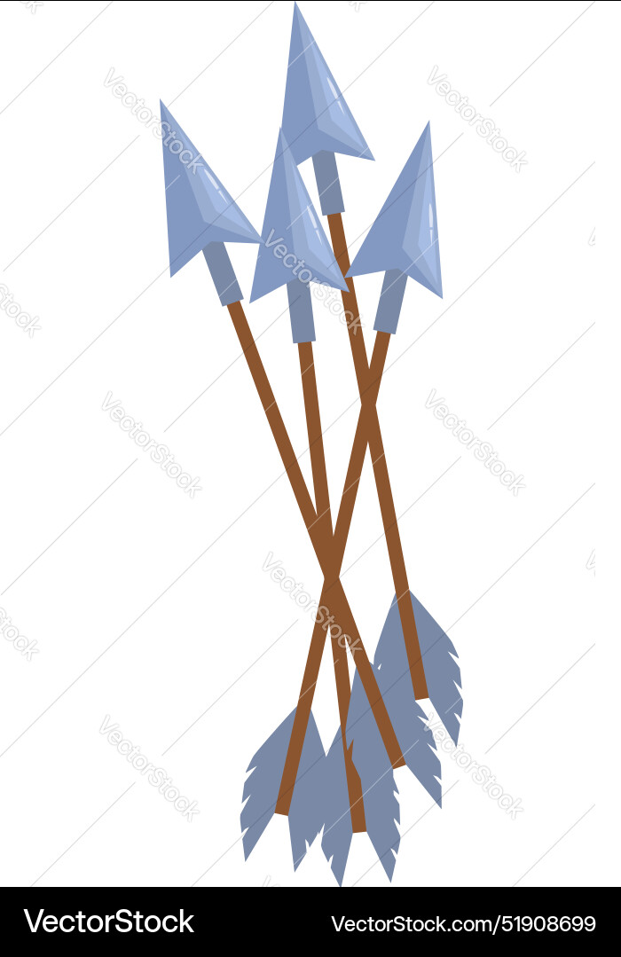Five sharp medieval arrows pointing upwards Five sharp medieval arrows pointing upwards vector image