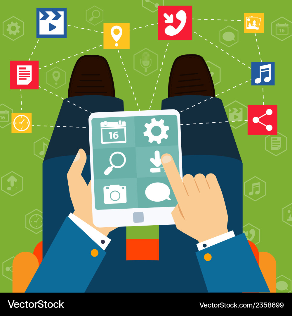 Mobile App Navigation & Communication vector image