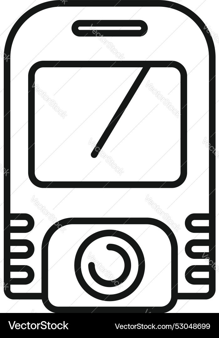 Modern action camera with display showing angle Modern action camera with display showing angle vector image