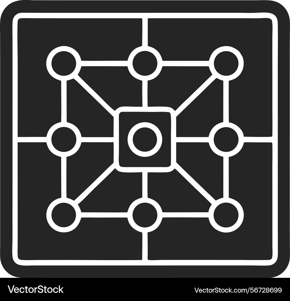Simplified of a strategy game board with circular Vector Image