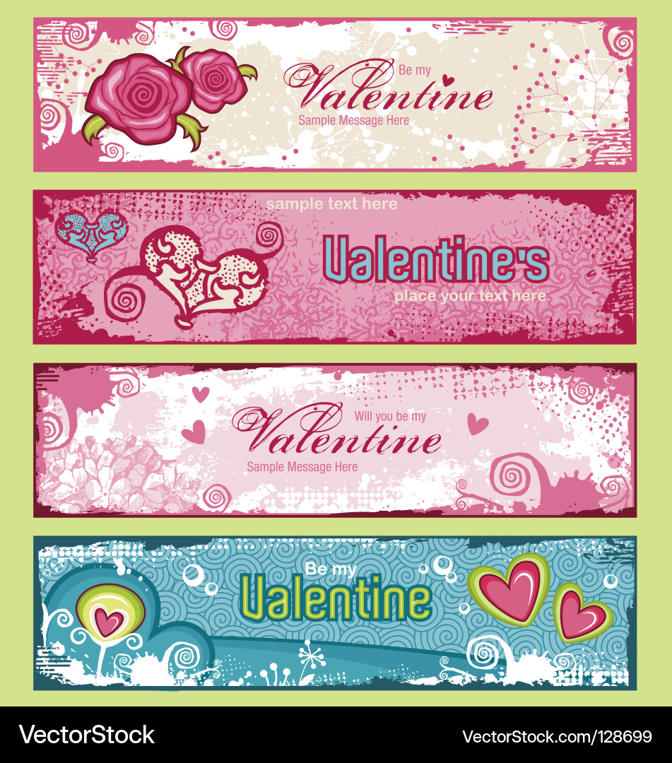Valentines banners vector image