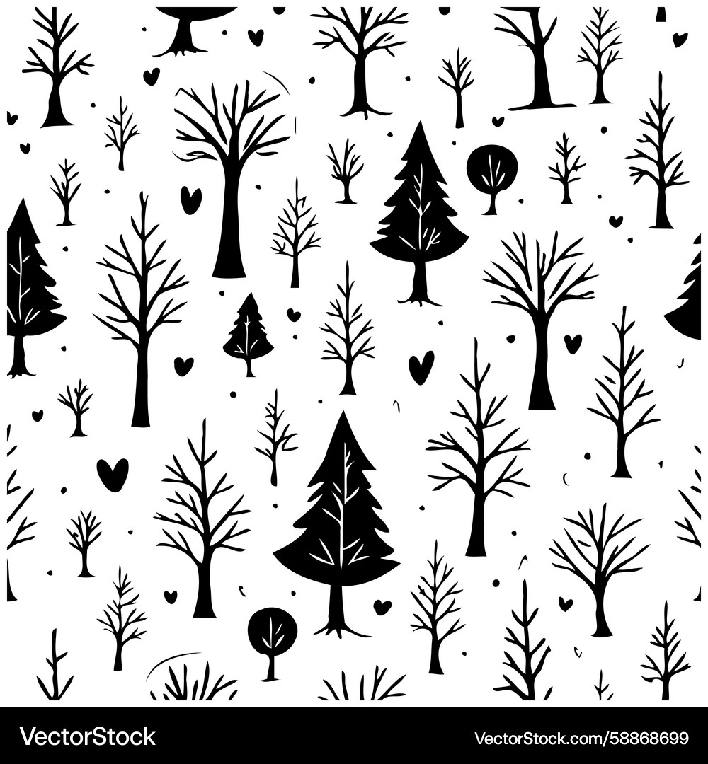Whimsical Tree Pattern Vector Image