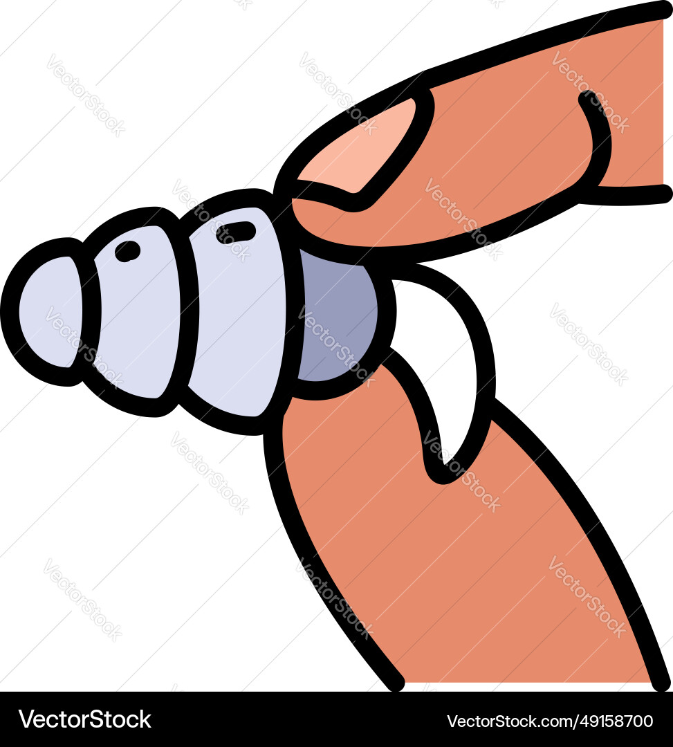 Earplug color icon simple style sign isolated Vector Image