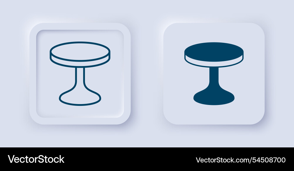 Filled and outline round table icon isolated Vector Image