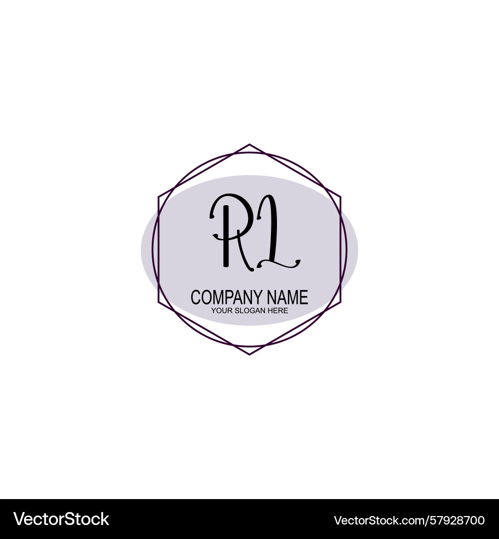 Handwriting logo concepts with initial rl Handwriting logo concepts with initial rl Vector Image
