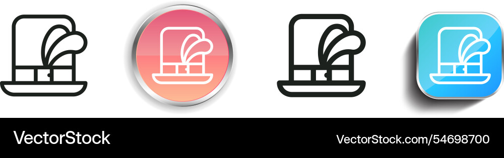 Hat icon thin linear regular and button style vector image