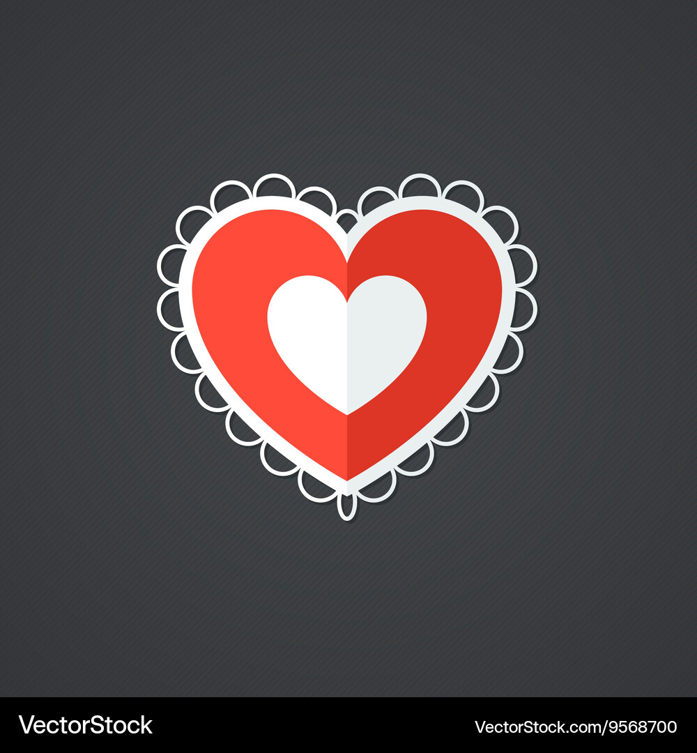 Heart icon single object symbol Vector Image