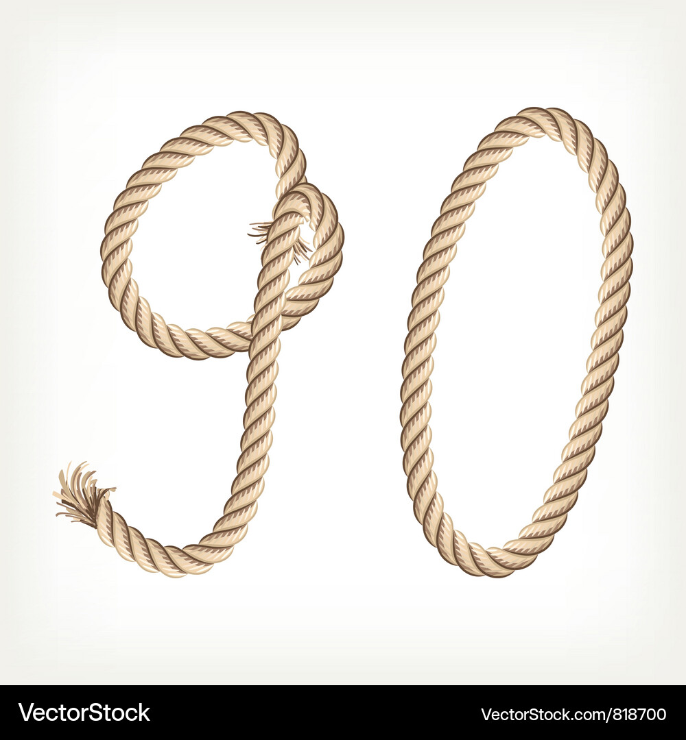 Rope Numbers - Digit Composition Vector Image