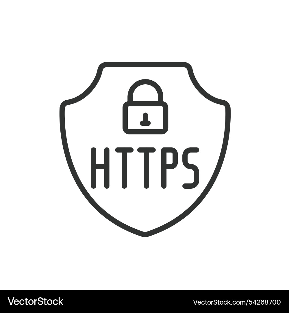 Secure https icon in line design Secure https icon in line design vector image