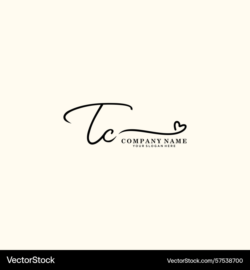 Signature style tc initial logos initials logo Signature style tc initial logos initials logo Vector Image