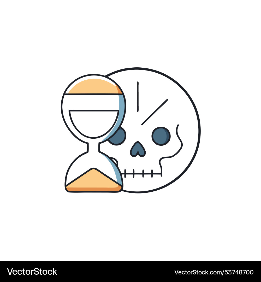 Skull and clock design blending mortality Vector Image