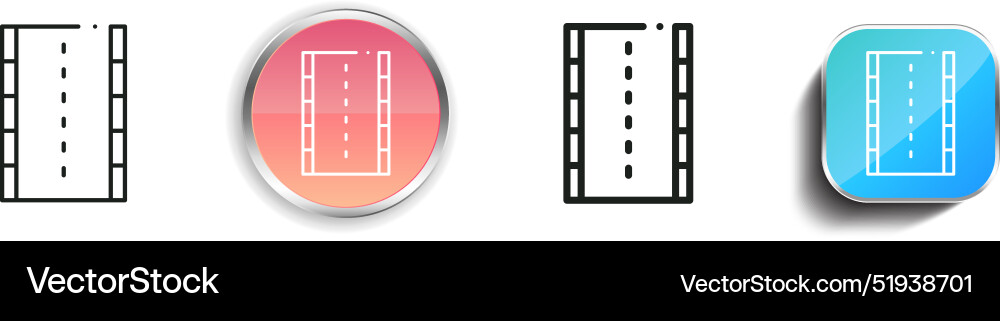 Broken line icon thin linear regular and button vector image