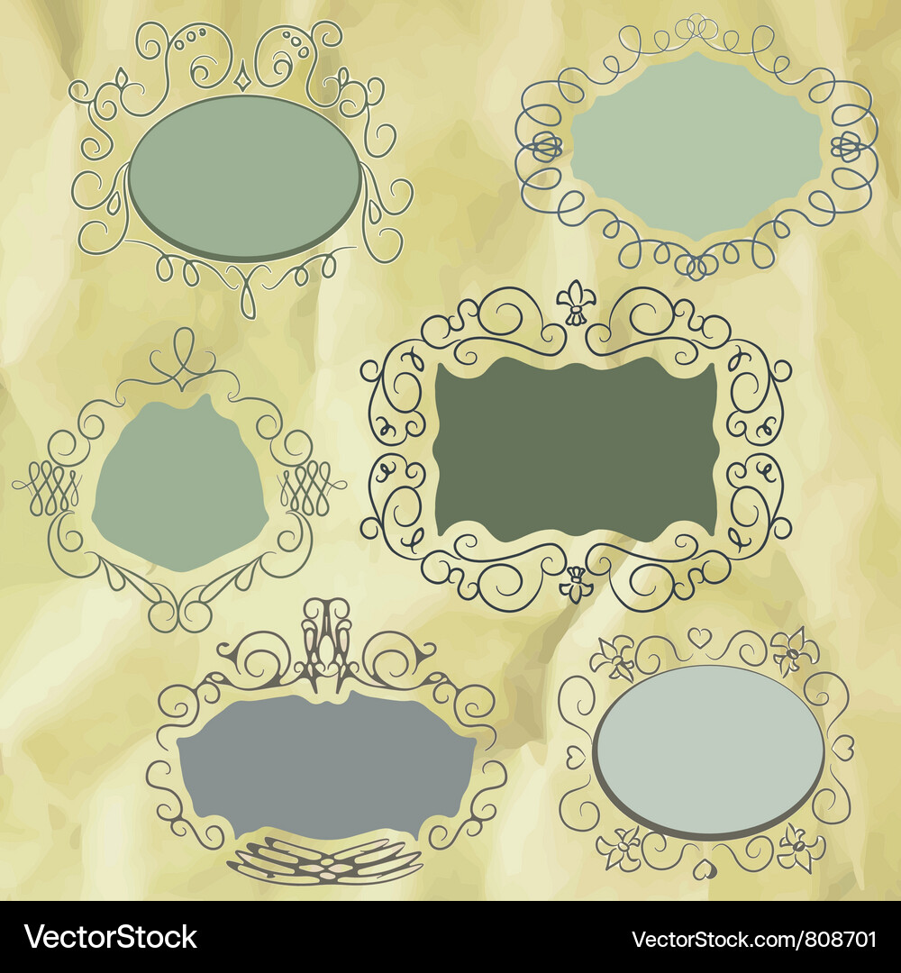 Elegant Rococo Frame Set Vector Image