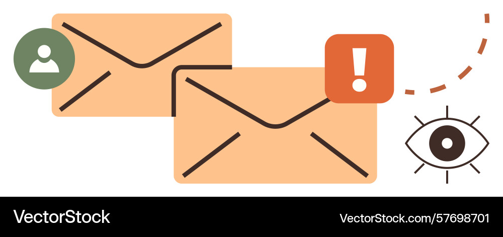 Email notifications with user alert and privacy Email notifications with user alert and privacy vector image
