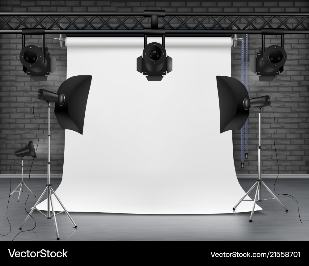 Empty Studio with Lighting Vector Image