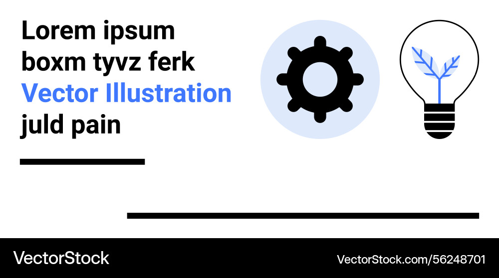 Gear icon and lightbulb with abstract lines next Vector Image