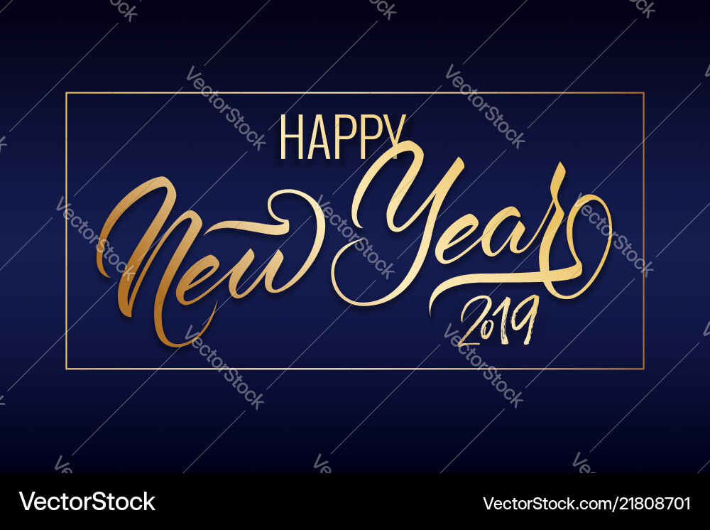 Happy new year postcard with nice lettering Happy new year postcard with nice lettering vector image