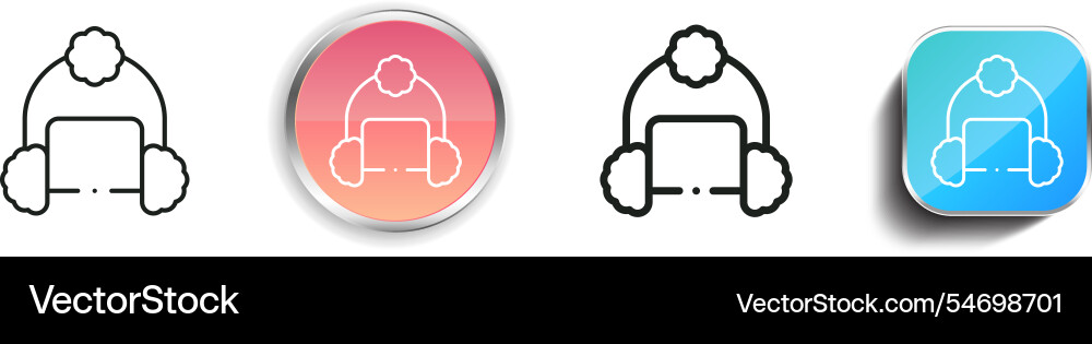 Hat icon thin linear regular and button style vector image