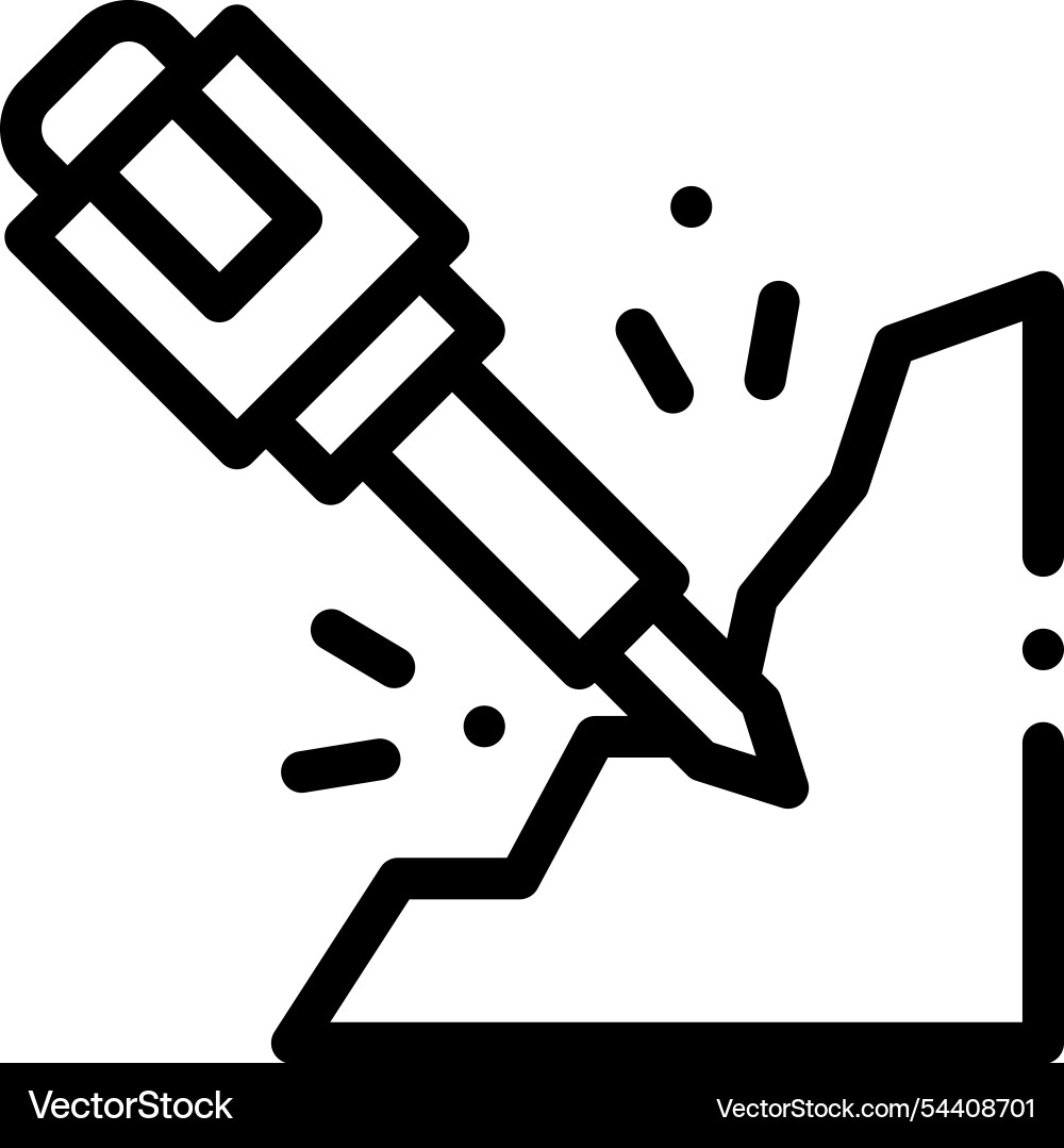 Jackhammer icon thin linear style design isolated Jackhammer icon thin linear style design isolated vector image