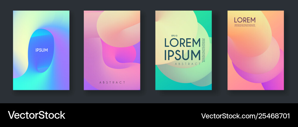Liquid color collection fluid gradient design Vector Image