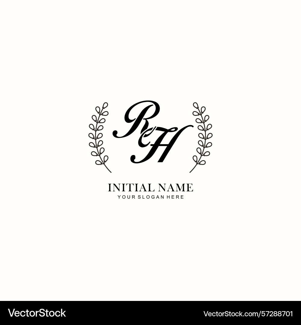 Rh initial logo templates with botanical elements Rh initial logo templates with botanical elements Vector Image