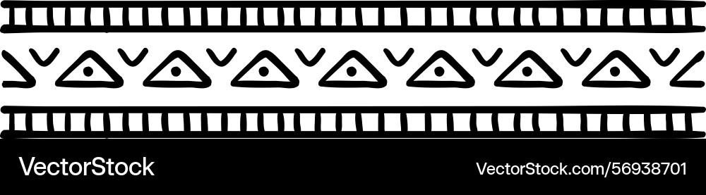 Seamless repeating border featuring triangles Seamless repeating border featuring triangles vector image