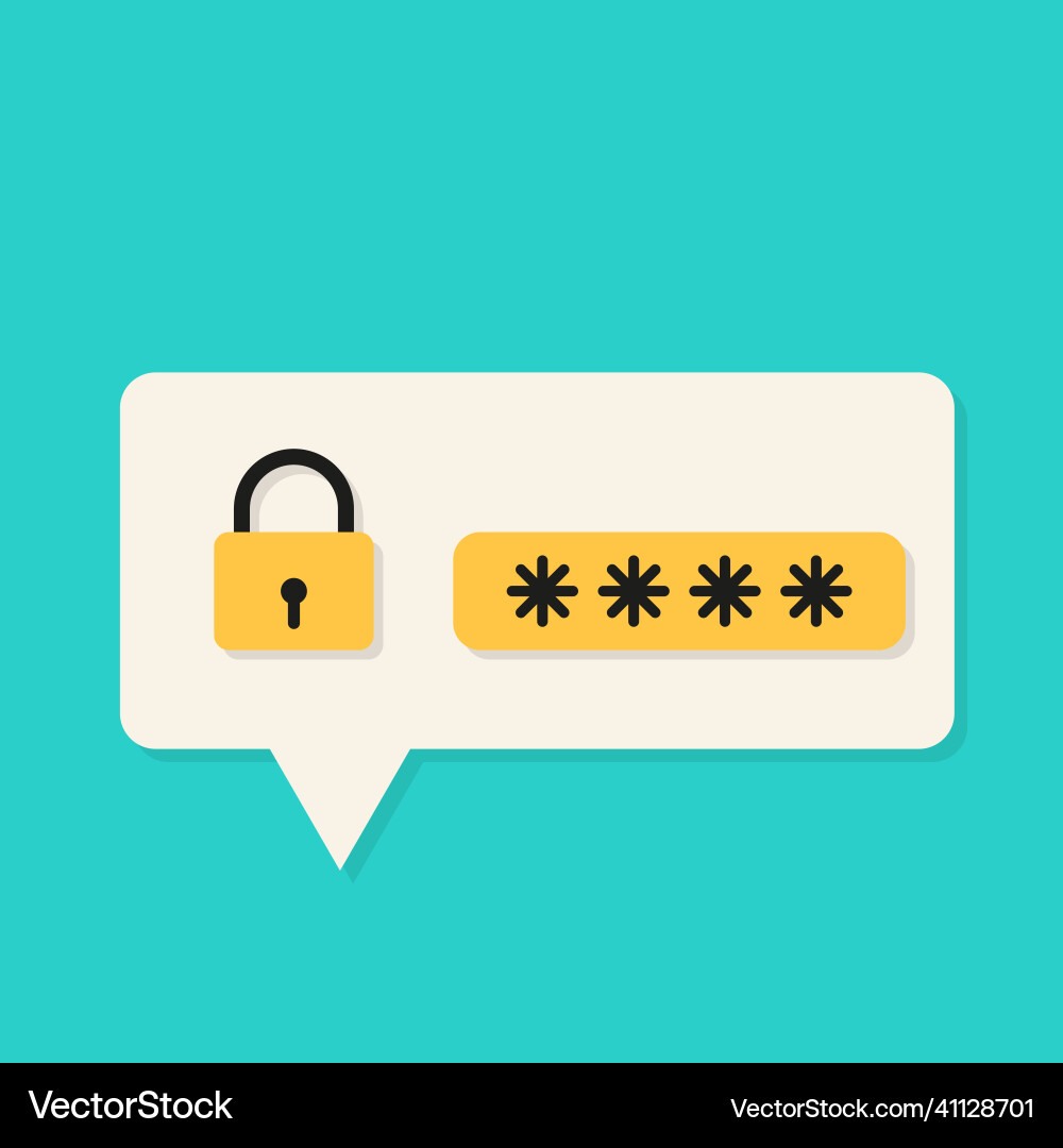 Secure login access notification vector image