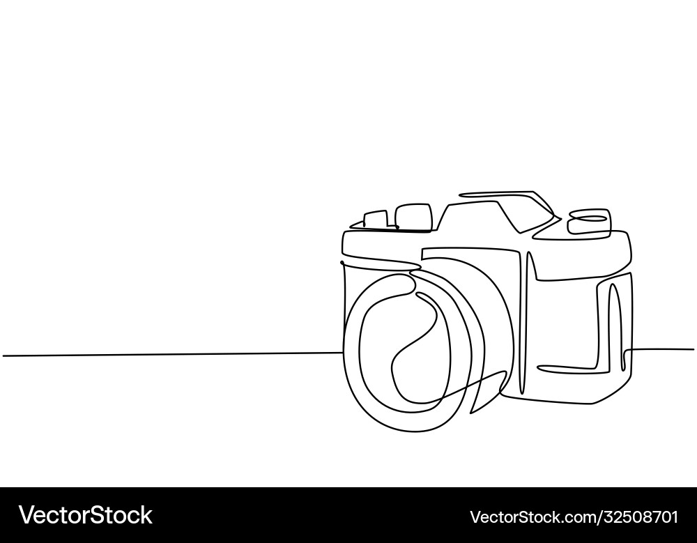 Single Line SLR Camera vector image