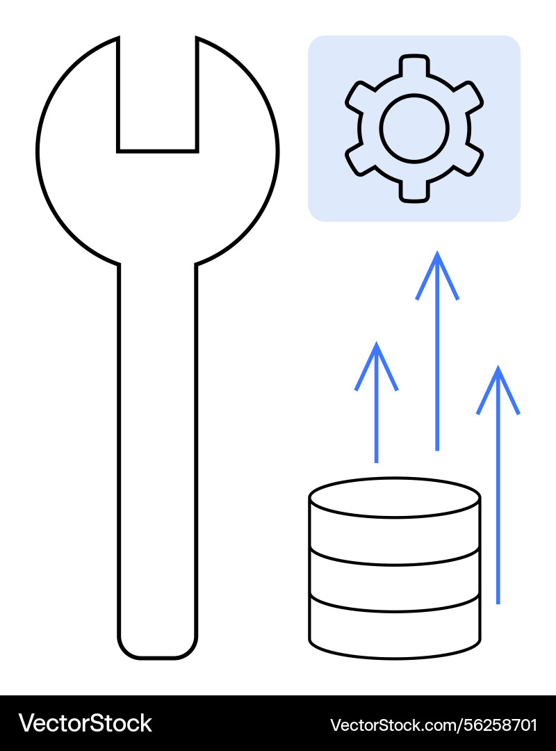 Technical tools and data optimization process Technical tools and data optimization process vector image