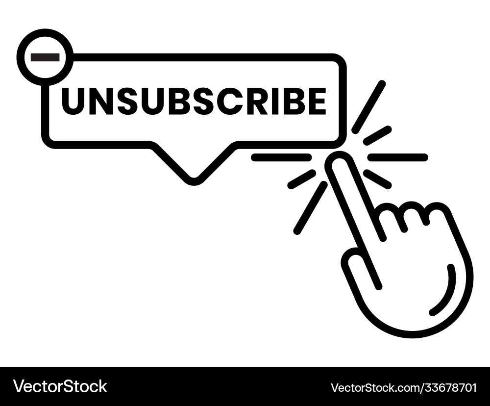 Unsubscribe message mail button - line art icon Vector Image
