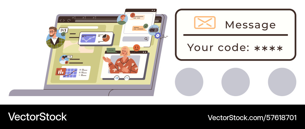 Virtual communication and authentication vector image