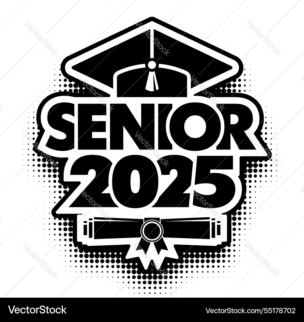 2025 graduate class logo 2025 graduate class logo vector image