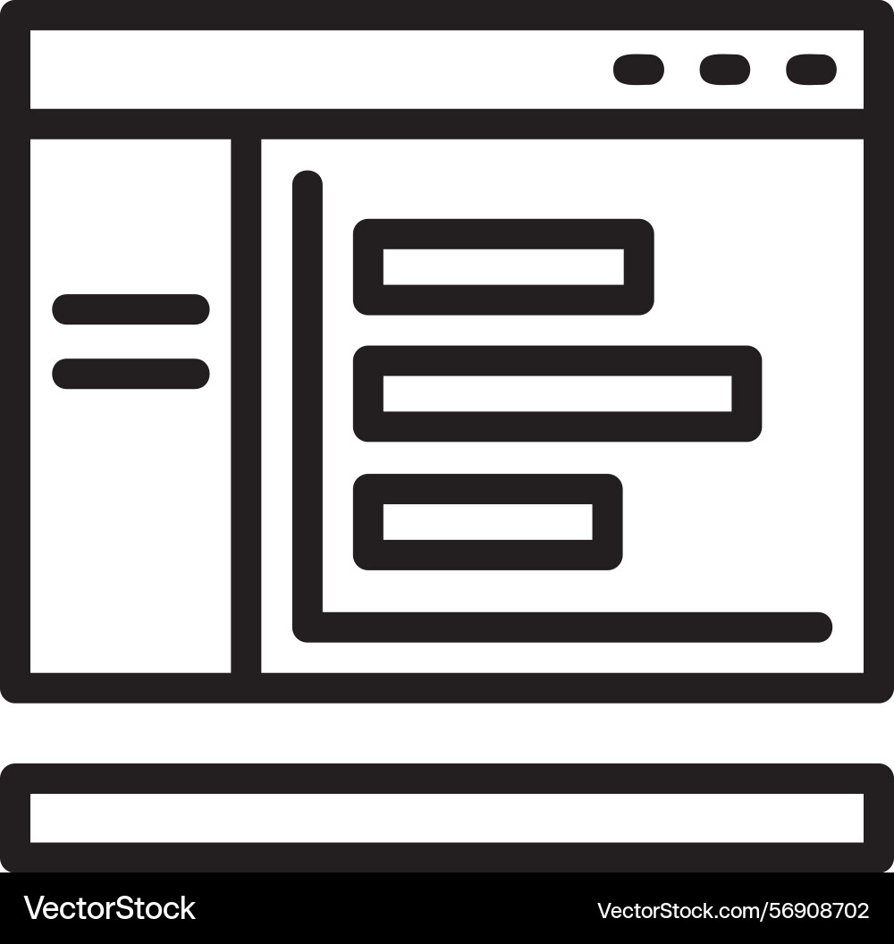 Bar chart linear style icon design vector image