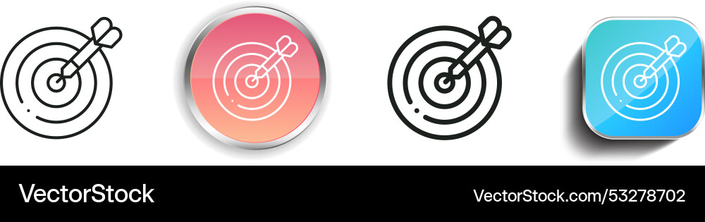 Dart-Symbol dünne lineare regelmäßige und Schaltfläche Stil Dart-Symbol dünne lineare regelmäßige und Schaltfläche Stil vektorbild