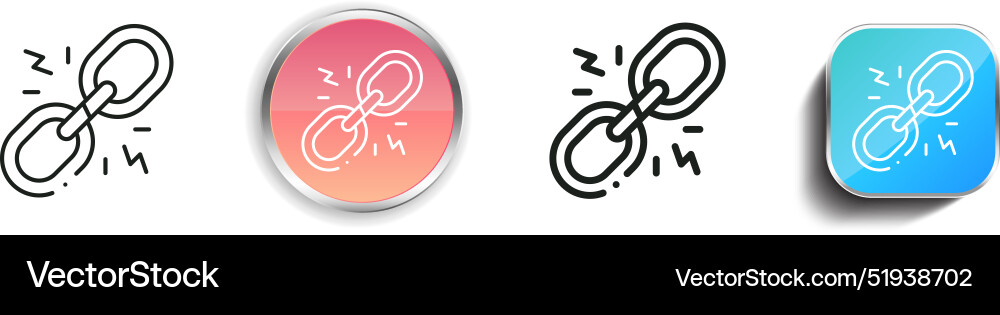 Gebrochene Link-Symbol dünn linear regelmäßig und Taste Gebrochene Link-Symbol dünn linear regelmäßig und Taste vektorbild