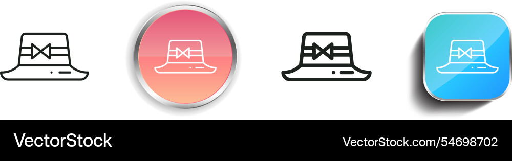 Hat icon thin linear regular and button style vector image