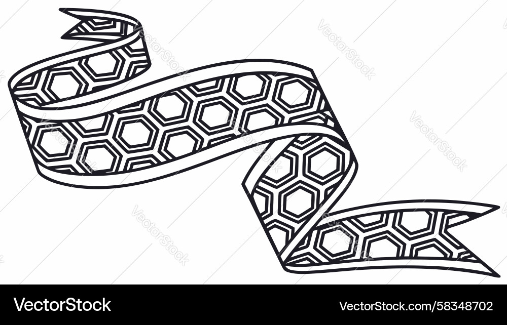 Honeycomb Scroll Ribbon Pattern Vector Image