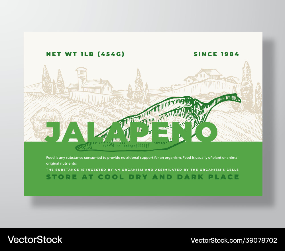 Jalapeno pepper label template abstract vector image