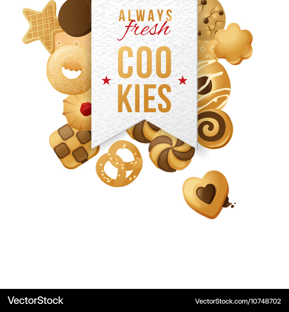 Label with type design and cookies vector image