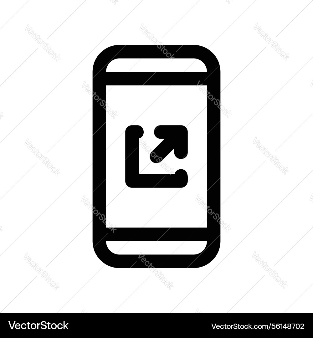 Outline smartphone screen displaying an external vector image