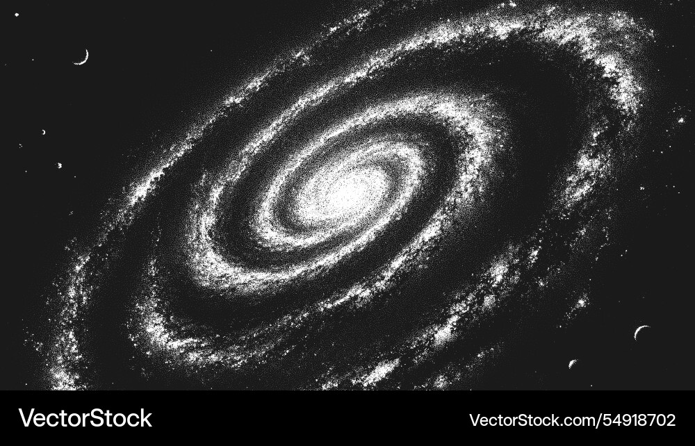 Stippled Spiral Galaxy Royalty Free Vector Image