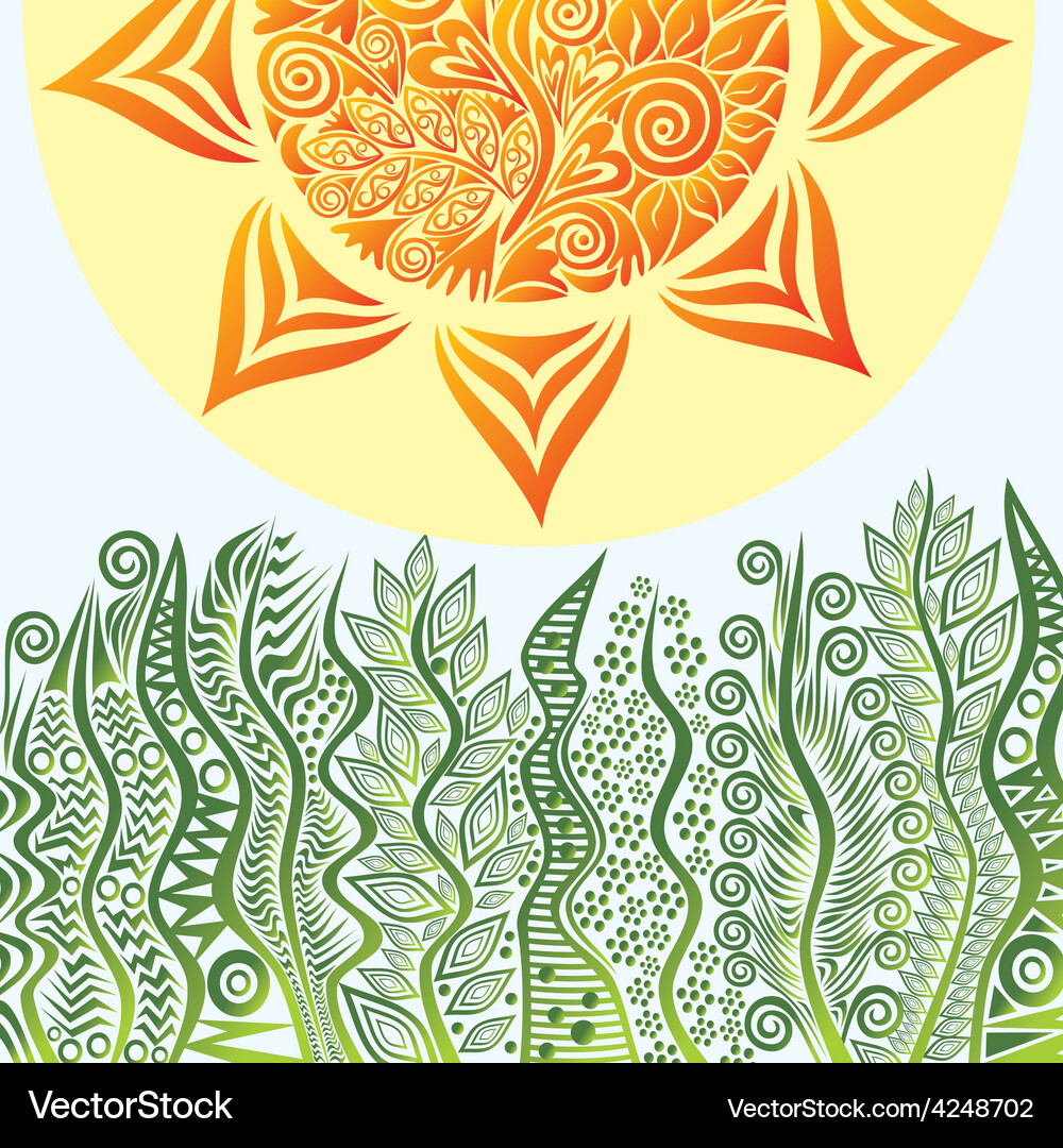 Sunlit Nature Pattern Royalty Free Vector Image